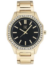 I.N.C. Men&#39;s Gold Tone Black Crystals Octagonal Link Bracelet 45mm Watch... - $743.68 MXN