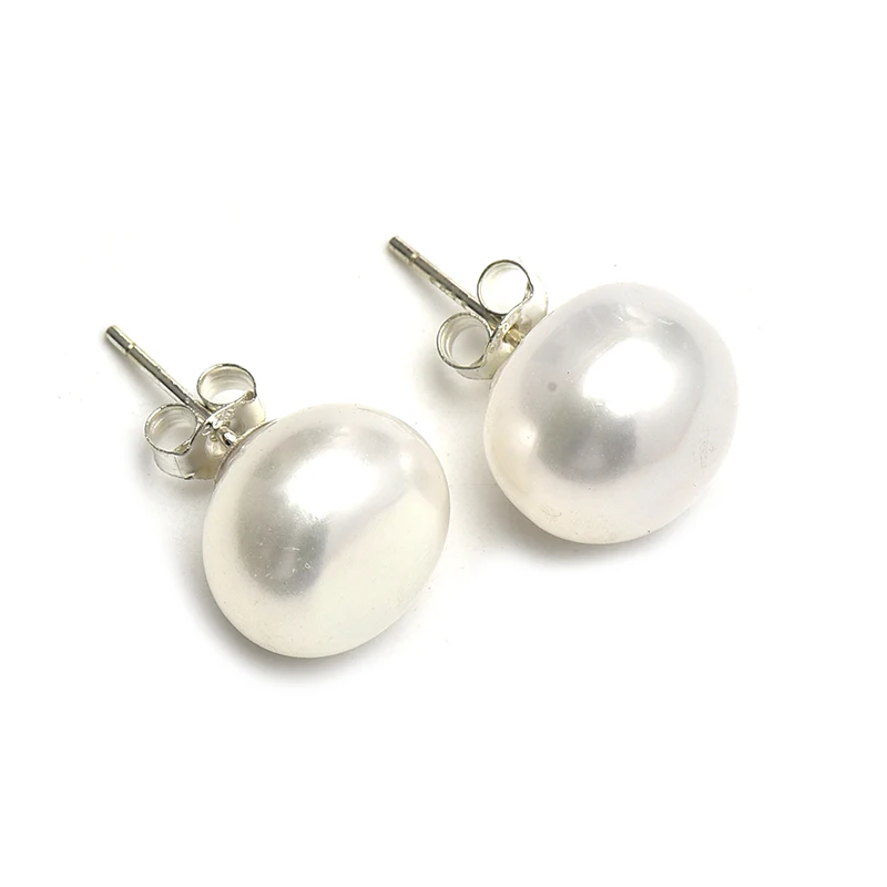 Hot 925 Sterling Silver 7-8mm 100% Real Freshwater Pearl White Pink Black purple - £12.00 GBP+