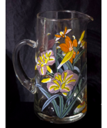 Vintage DOROTHY THORPE 48oz Pitcher LILY&#39;S BUTTERFLIES &amp; BEES - 9&quot; Caraf... - $16.37 CAD