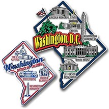 Washington, D.C. Jumbo &amp; Premium State Map Magnet Set by Classic Magnets, 2-Piec - £7.55 GBP