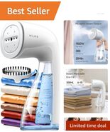 Compact 1100W Clothes Steamer - 30S Heat Up, No Leak & Ideal for Travel