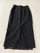 Sassco RN#50610 Women’s 4P Wool Back Zipper Pleated Front Pencil Black Skirt image 11