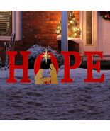 Glitzhome 32&quot; H Lighted Metal HOPE Garden Stakes Christmas Yard Decor Large - $1,272.70 MXN