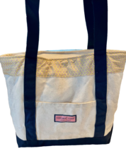 Vineyard Vines Canvas Medium Beach Book School Tote Zip Stars 16 x12x5 U... - $29.00