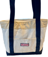 Vineyard Vines Canvas Medium Beach Book School Tote Zip Stars 16 x12x5 U... - $29.00