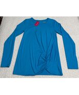 Lilly Pulitzer Turquise Luxletic Top whit front detail Long Sleeve Size ... - $737.51 MXN