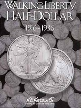 Walking Liberty Half Dollar Coin Folder Album #1, 1916-1936 by H.E. Harris - £8.01 GBP