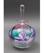 Mary Angus 1989 Signed Hand Blown Floral Art Glass Perfume Bottle With D... - £154.07 GBP