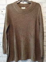Umgee Womens Pullover Sweater Green Marled Long Sleeve Mock Neck Ribbed ... - $5.93