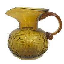 Vtg Clevenger Bros. Amber Glass Pitcher Jug Stars &amp; Shield South Jersey ... - $33.29