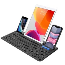 Universal Bluetooth Keyboard Multi-Device Built-In Cellphone Cradle Wireless Key - £53.50 GBP