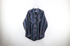 Vintage 90s Wrangler Mens Size 16.5 35 Faded Striped Western Rodeo Button Shirt - £35.44 GBP