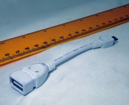 Female USB to Micro USB Male Data Charge Cable camera  4" long - £5.00 GBP