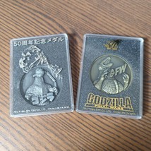 Godzilla Medal Coin Movie theater Limited 50th &amp; Final Wars Lot of 2 Medals - £92.51 GBP