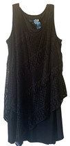 SL Fashions Black Sleeveless Dress Beautiful Lace Fabric Design Womens Size 14 - £19.21 GBP