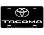 Toyota Tacoma Inspired Art on Black FLAT Aluminum Novelty License Tag Plate - $17.99