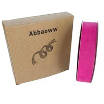 Abbaoww Hot Pink Velvet Ribbon 1 Inch x 25 Yards Single Face Crafts - $77.15 MXN