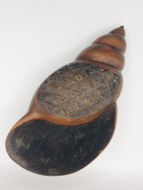 Vintage Solid Wood Hand Carved Seashell, Large Wooden Conch Shell - €51,21 EUR