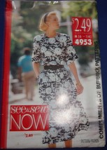 See &amp; Sew Misses’ Misses’ Petite Dress Size 6-14 #4953 Uncut - $3.99