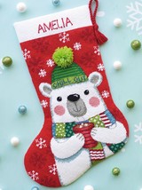 DIY Dimensions Chill Out Polar Bear Christmas Needlepoint Stocking Kit 09162 - £43.92 GBP