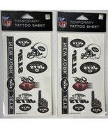NFL NEW YORK JETS TEMPORARY TATTOOS 1 SHEET 7 TATTOOS 2PC - $91.80 MXN