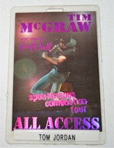 1996 Tim Mcgraw Faith Hill Spontaneous Combustion Concert Tour All Access Pass - £38.82 GBP