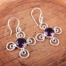 Amethyst Gemstone 925 Sterling Silver Earring Handmade Jewelry Earring 1.74&quot; - £8.99 GBP