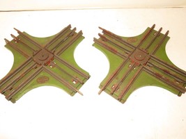 LIONEL PRE-WAR 020 &#39;O&#39; GAUGE  - PAIR OF 90 DEGREE CROSS-OVER TRACKS- FAI... - $9.45