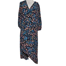 Black Floral Wrap Dress Size X - £19.35 GBP