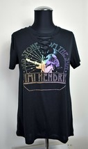 Jimi Hendrix 3rd Stone From the Sun Purple Haze Lace Up Black T-Shirt-Women&#39;s S - £14.90 GBP