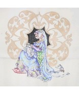 Vintage Unique Edie & Ginger Needlepoint Woman Canvas Hand Painted Elegant - $250.00