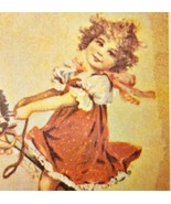 Christmas Greetings Postcard Victorian Girl Hong Kong Print Vintage PCBG7D - $27.32 CAD