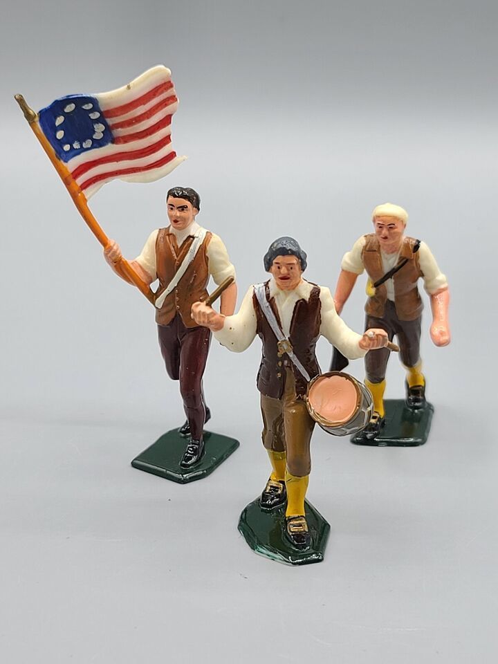 (3) VTG 1960's MARX Warriors of World Revolutionary War Toy Soldiers, Hong Kong - £26.14 GBP