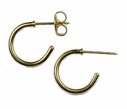 Gold 1/2 Inch Hoops Ear Piercing Earrings Studs Body Jewelry Studex Syst... - £9.44 GBP