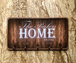 Rustic Key holder for wall / Personalized key holder / Wood key hanger  / Entryw - £41.01 GBP