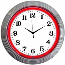 Chrome Red Standard LED 15&quot; Wall Décor Neon Clock 8CHRCR - $81.99