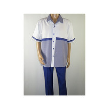 Men MONTIQUE 2pc Walking Leisure Suit Matching Set Short Sleeves 2212 Purple image 2