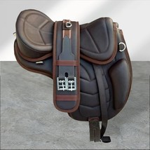 Handmade All purpose Synthetic Treeless Freemax English Saddle Brown Color With  - £142.10 GBP