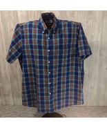 Sun River Mens Shirt XL Short Sleeve Button Up Dress or Casual BLUE RED ... - $281.30 MXN