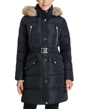 MICHAEL Michael Kors Belted Faux-Fur-Trim Hooded Down Puffer Coat Size XXL Black - £229.22 GBP