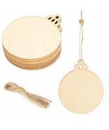 Festive &amp; Party Supplies Christmas Decor Wooden Ornaments Round with Rop... - £16.46 GBP+
