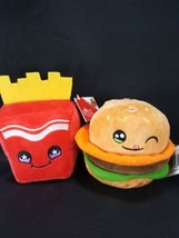 Russ Set Snackeez Frank Fries Bradley Burger Plush Stuffed Hamburger Kaw... - $16.82