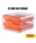 32 Grid Double Layer Egg Storage Container Stackable Egg Holder - $35.99