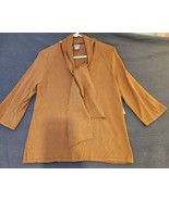 Chicos 0 US S Pullover Sweater Silk Blend Knit Classic 3/4 Sleeve Tie Ne... - £29.75 GBP