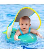No Flip Over Baby Pool Float with Canopy UPF50+ Sun Protection Inflatabl... - $16.10