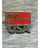 Vintage Go...USA Olympic Gold Tone Lapel Pin Pinback Souvenir KG JD - $9.89