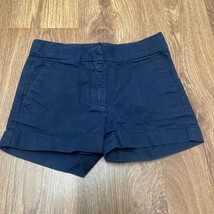 Crewcuts Girls Solid Navy Blue Cotton Chino Shorts Size 6 Adjustable Wai... - $23.76