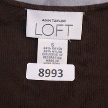 Ann Taylor LOFT Shirt Womens Small Brown Casual Lightweight Wrap Long Sleeve - £18.29 GBP