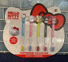 NEW Hello Kitty and Friends 5 Pack Toothbrush Collection + Travel Cover ... - $390.55 MXN