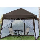 Folding Pop-Up Canopy With Mosquito Net Brown Easy to Assemble With Carr... - $234.51 CAD